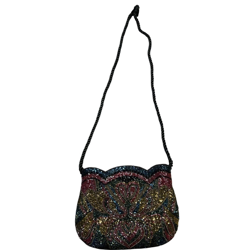 Andre Cellini Beaded‎ Clutch Handbag Multi Color Evening Bag